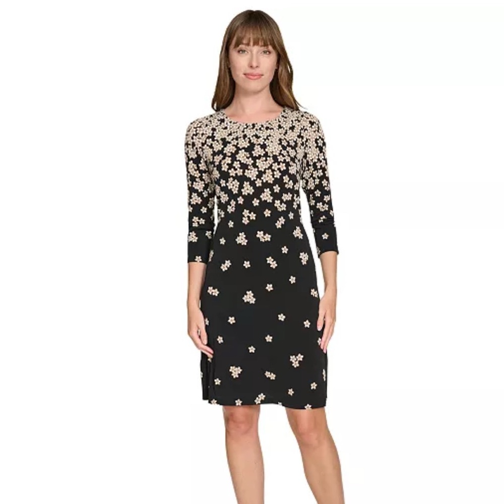 Tommy Hilfiger Black and Cream Floral Dress